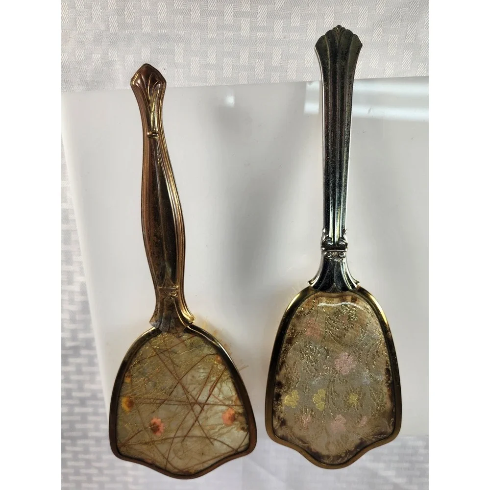 Vintage 2 Gold Tone  Vanity Brushes